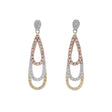 14K Tri-Tone Gold Diamond Drop Earrings Fine Jewellery Modaselle