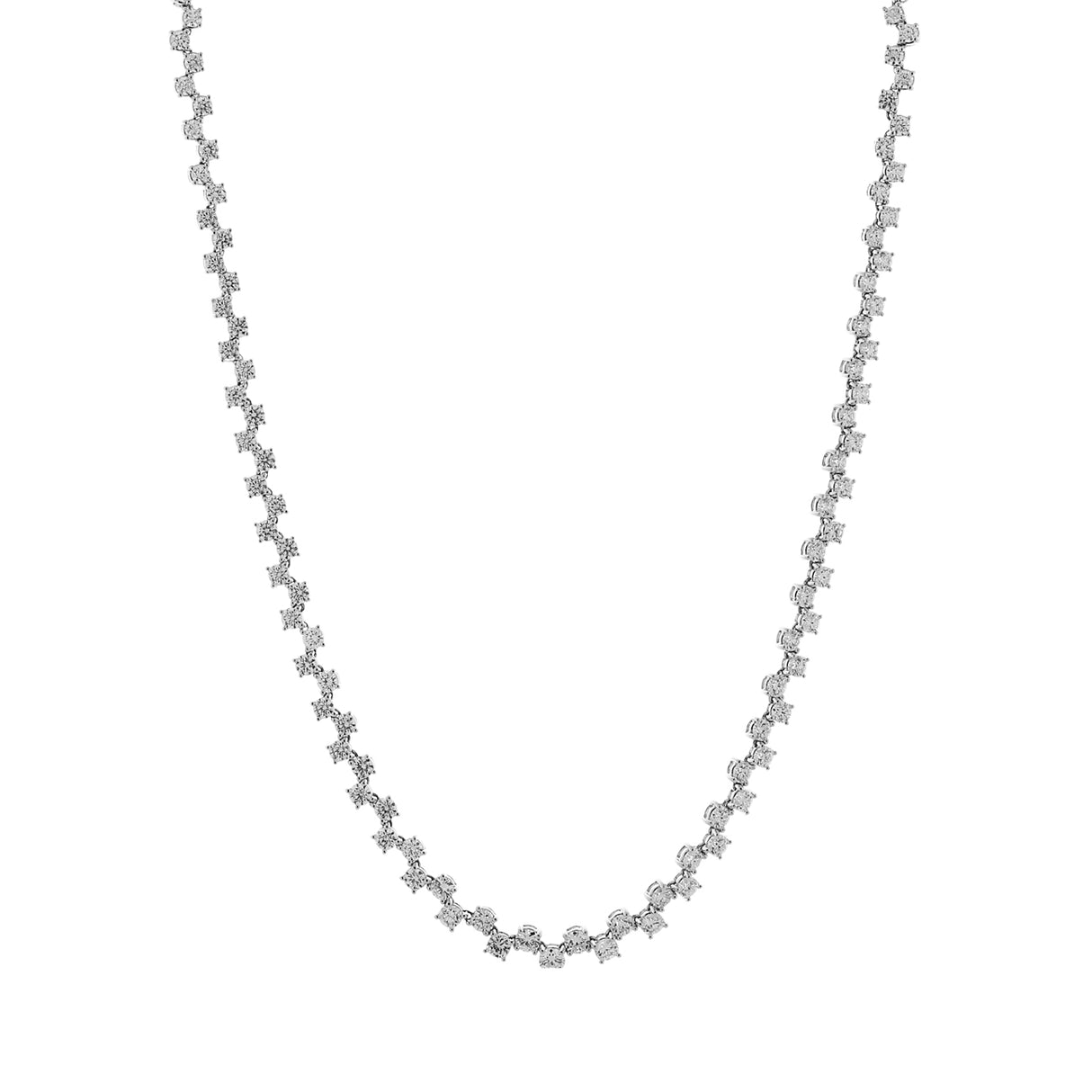 18K White Gold 13.38 Carat Riviere Diamond Necklace Fine Jewellery Modaselle