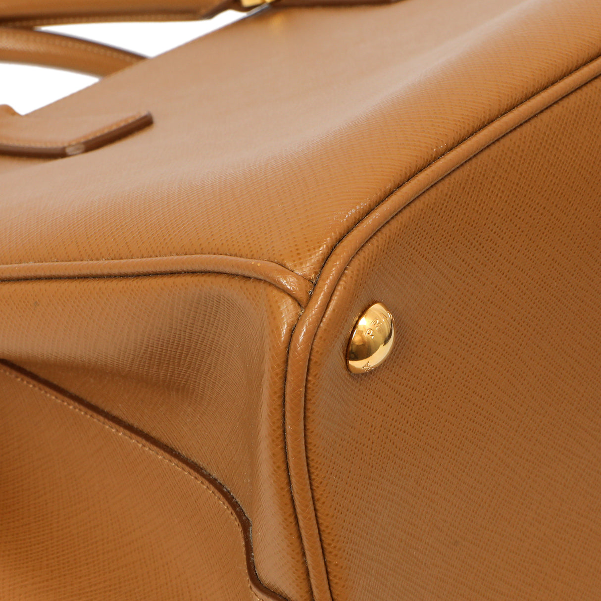 Prada Caramel Saffiano Medium Galleria Double Zip Tote