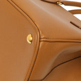 Prada Caramel Saffiano Medium Galleria Double Zip Tote