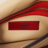 Valentino Red Nappa Rockstud Wristlet Clutch