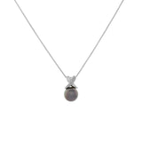 14K White Gold 10.7mm Tahitian Black Pearl Pendant Fine Jewellery Modaselle