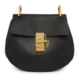 Chloe Black Grained Lambskin Drew Shoulder Bag