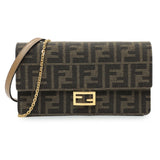 Fendi FF Jacquard Baguette Wallet on Chain