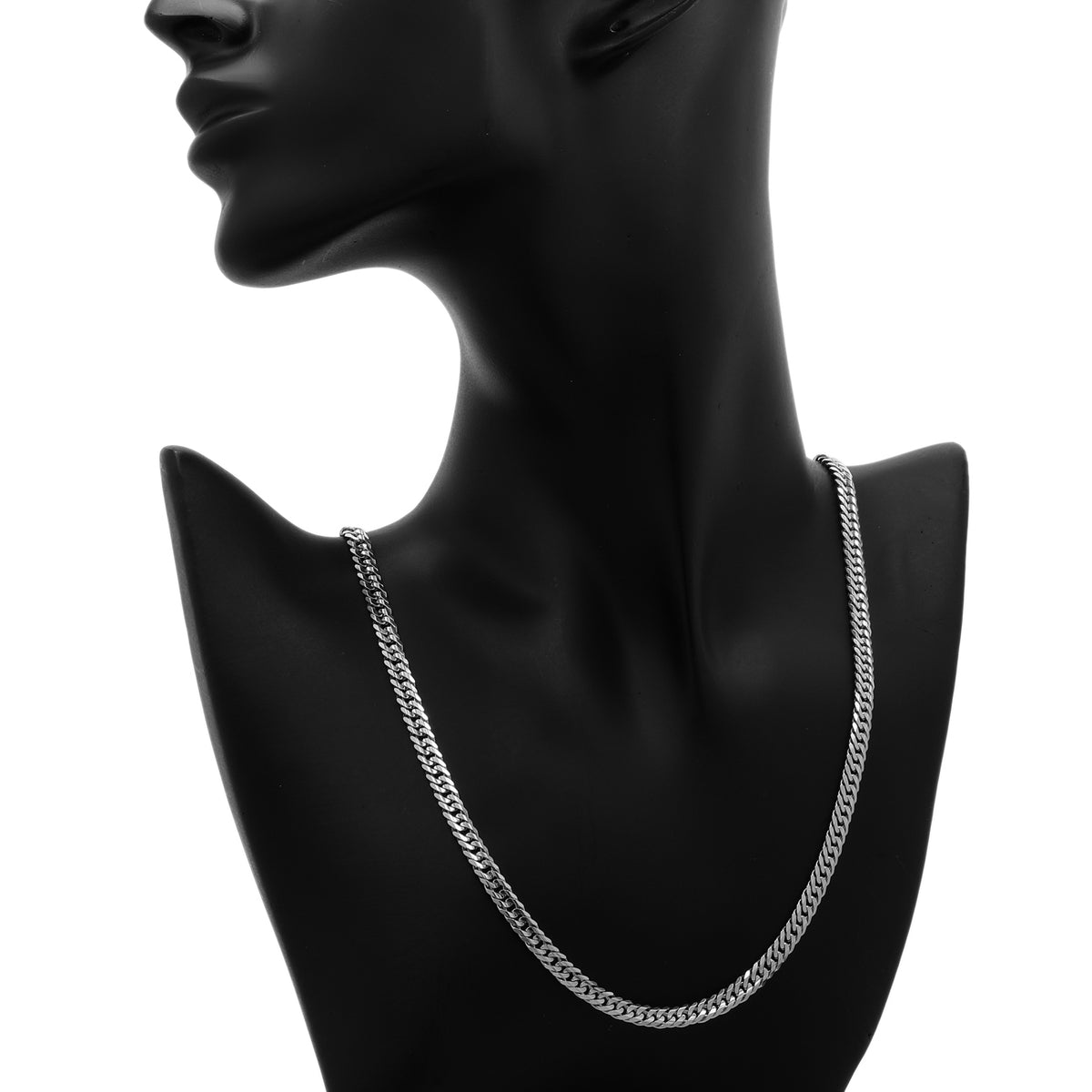 14K White Gold Flat Curb Link Chain Fine Jewellery Modaselle