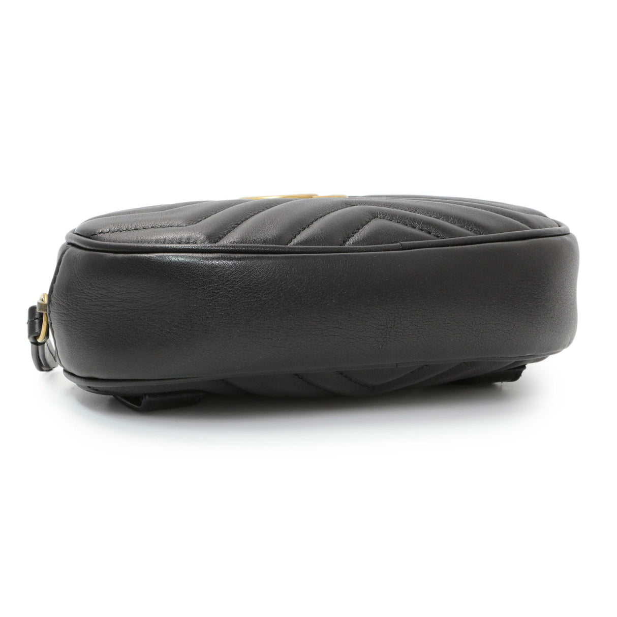 Gucci Black Calfskin Matelasse GG Marmont Belt Bag Handbags Gucci