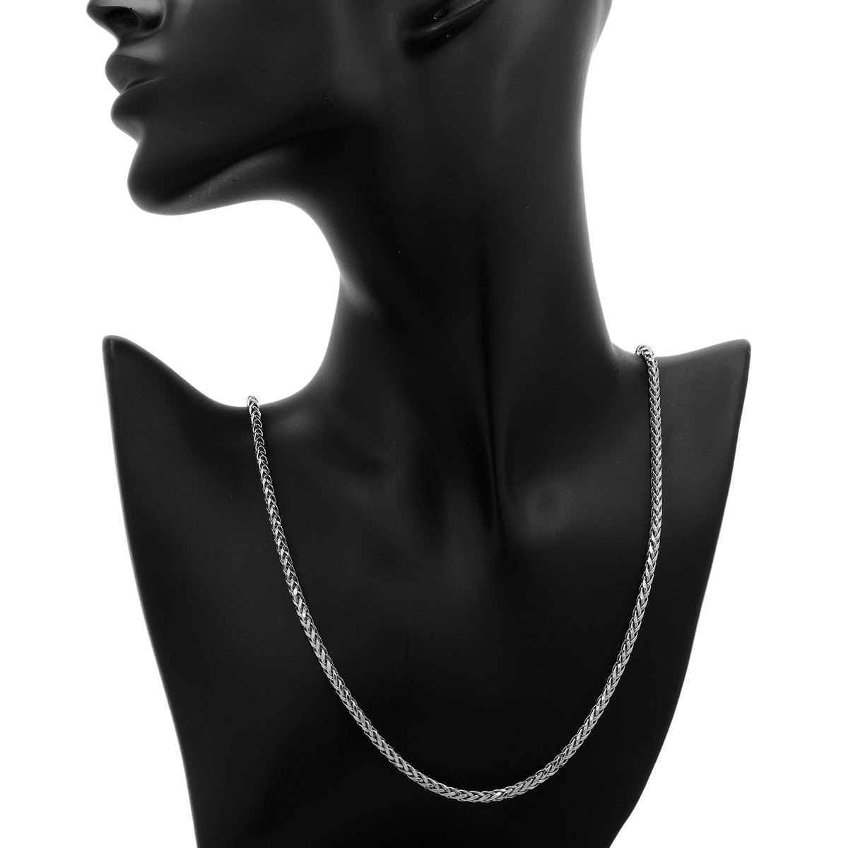 14K White Gold Woven Franco Chain Fine Jewellery Modaselle