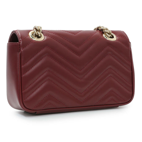 Gucci Rosso Ancora Lambskin Matelasse Small GG Marmont Shoulder Bag Handbags Gucci