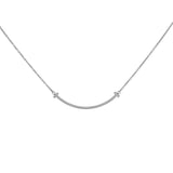 Tiffany & Co. 18K White Gold Small T Smile Pendant Designer Jewellery Tiffany and Co