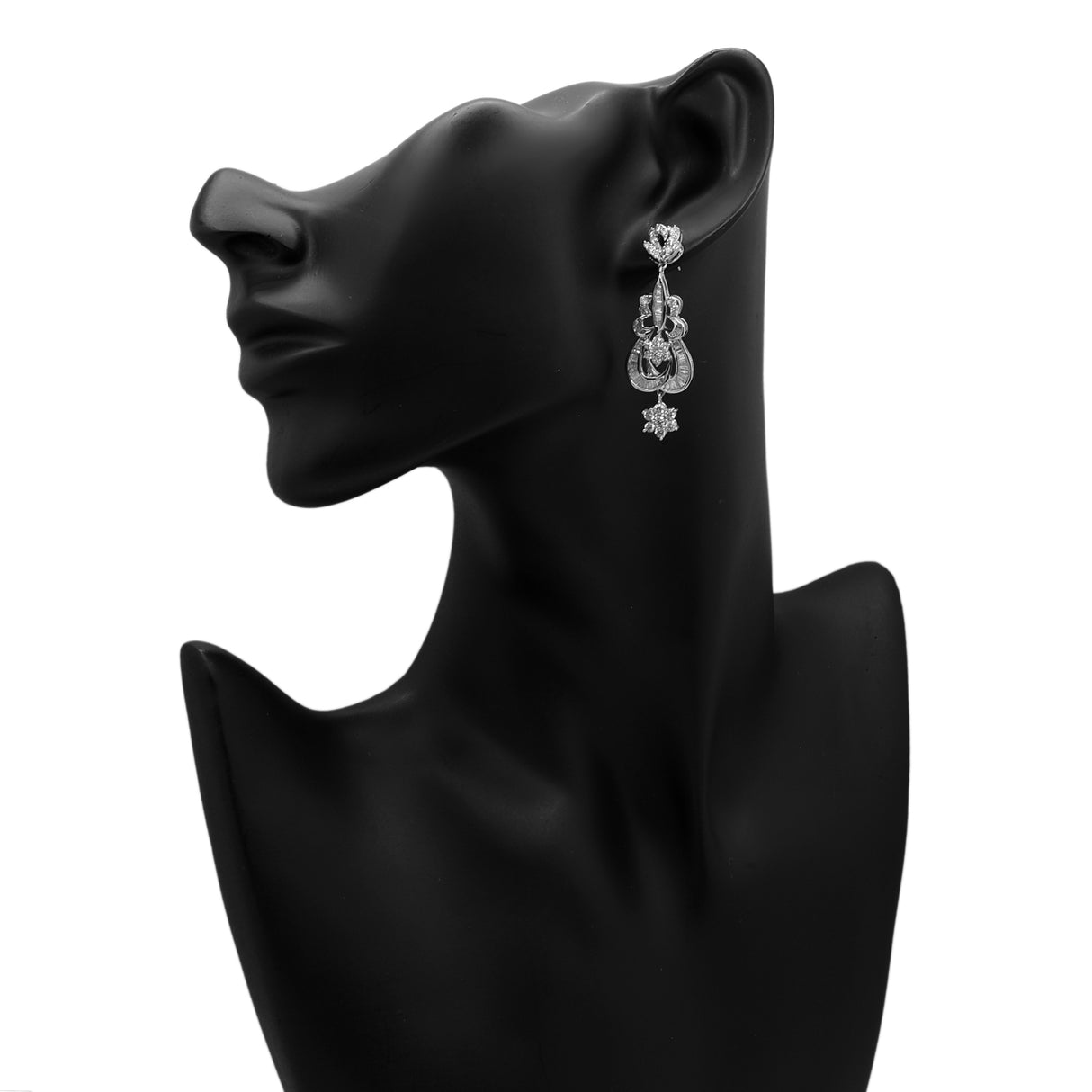 18K White Gold 2.89 Carat Diamond Drop Earrings Fine Jewellery Modaselle