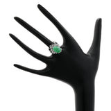 14K White Gold Cabochon Jadeite Diamond Ring Fine Jewellery Modaselle