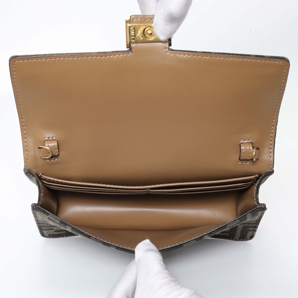 Fendi FF Jacquard Baguette Wallet on Chain