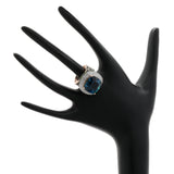 18K Rose Gold 23.46 Carat Blue Topaz Zorab Cocktail Ring Fine Jewellery Modaselle