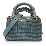 Chloe Blue Crocodile Embossed Small Daria