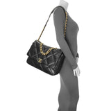 Chanel Black Lambskin Quilted Maxi Chanel 19 Flap Handbags Chanel