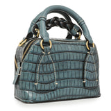 Chloe Blue Crocodile Embossed Small Daria