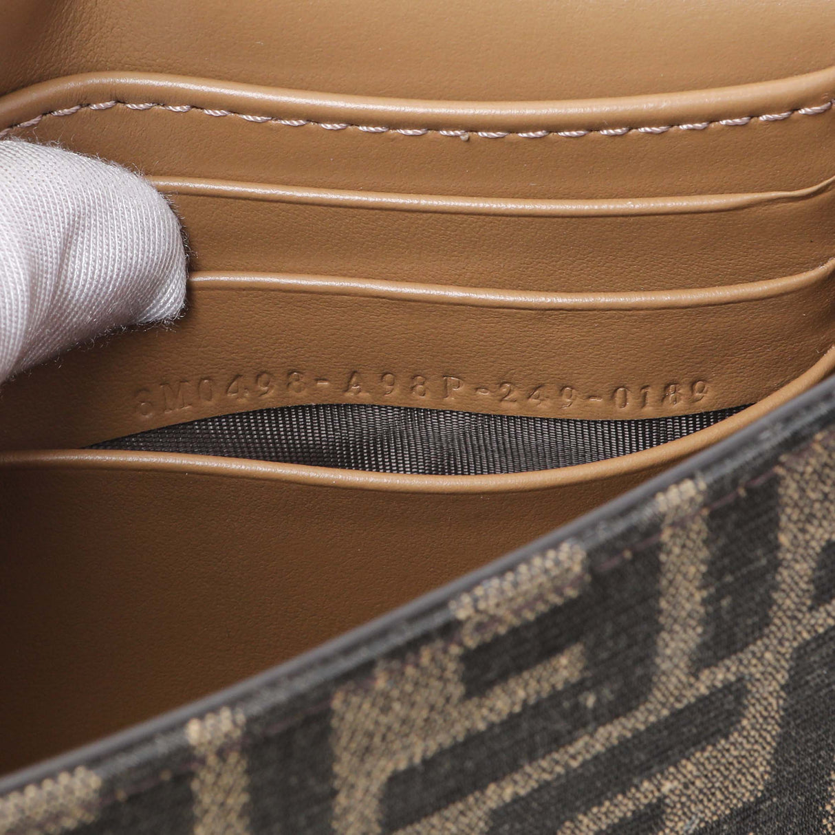 Fendi FF Jacquard Baguette Wallet on Chain