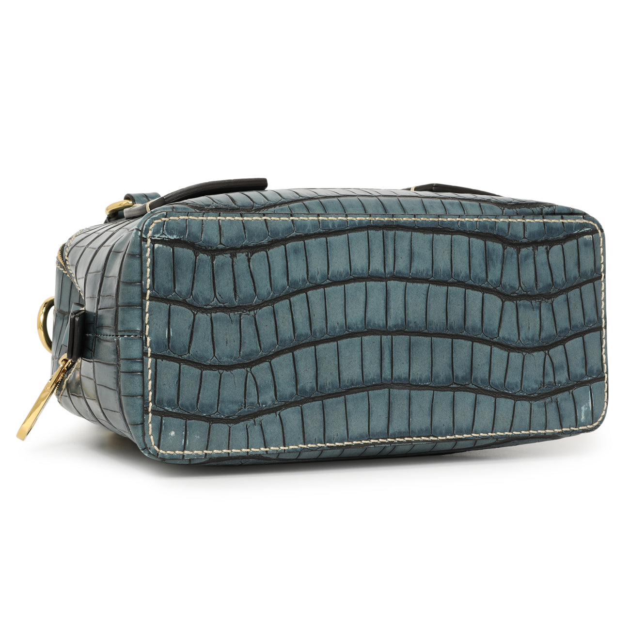 Chloe Blue Crocodile Embossed Small Daria – Modaselle Chloe Blue Crocodile Embossed Small Daria – Modaselle