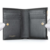 Saint Laurent Black Grain De Poudre Cassandra Matelasse Bi-fold Wallet Accessories Saint Laurent