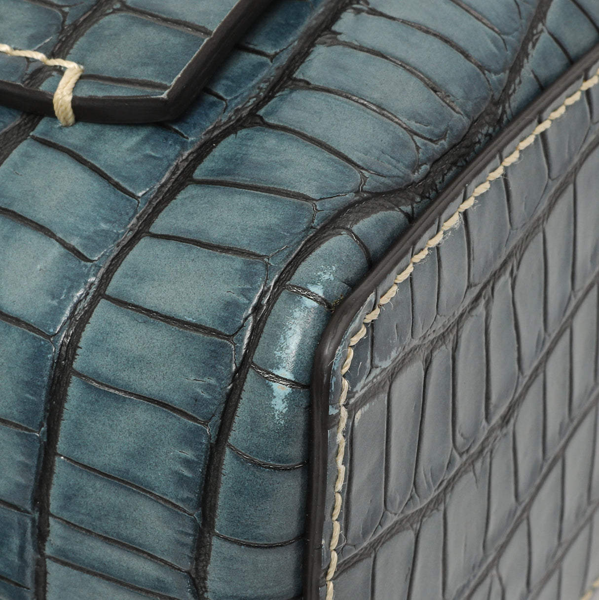 Chloe Blue Crocodile Embossed Small Daria