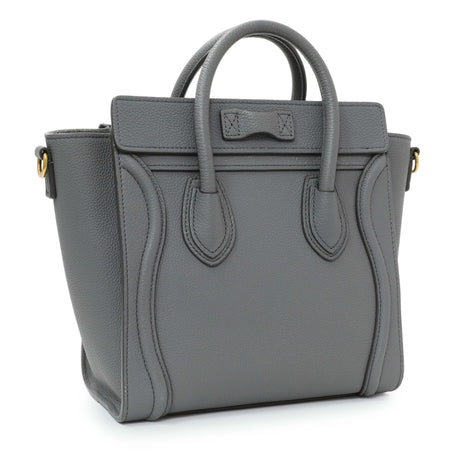 Celine Kohl Drummed Calfskin Nano Luggage Handbags Celine