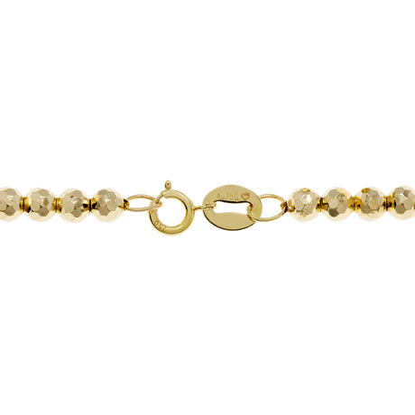 18K Yellow Gold Diamond Cut Bread Bracelet Fine Jewellery Modaselle