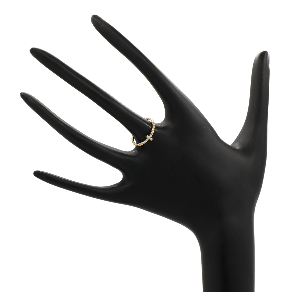 Tiffany & Co. 18K Yellow Gold Diamond T Wire Band Ring Designer Jewellery Modaselle