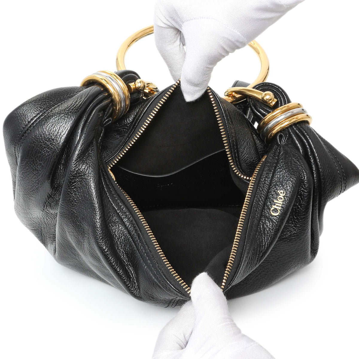 Chloe Shiny Grained Calfskin Small Bracelet Hobo Bag Handbags Chloe
