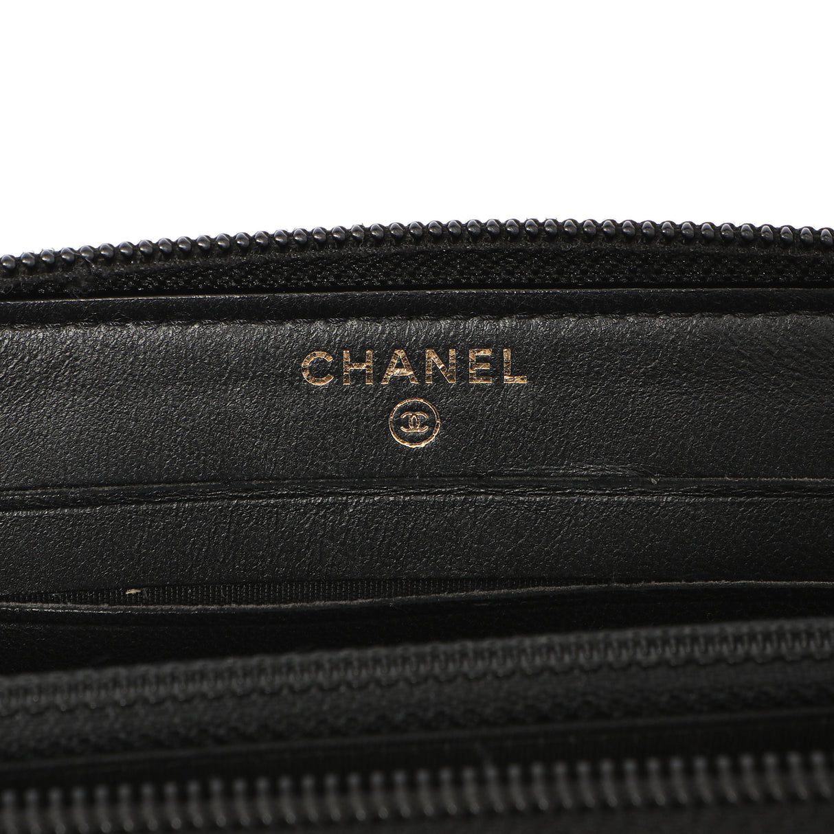 Chanel Black Quilted Lambskin Small Boy Zip Around Wallet