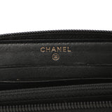 Chanel Black Quilted Lambskin Small Boy Zip Around Wallet