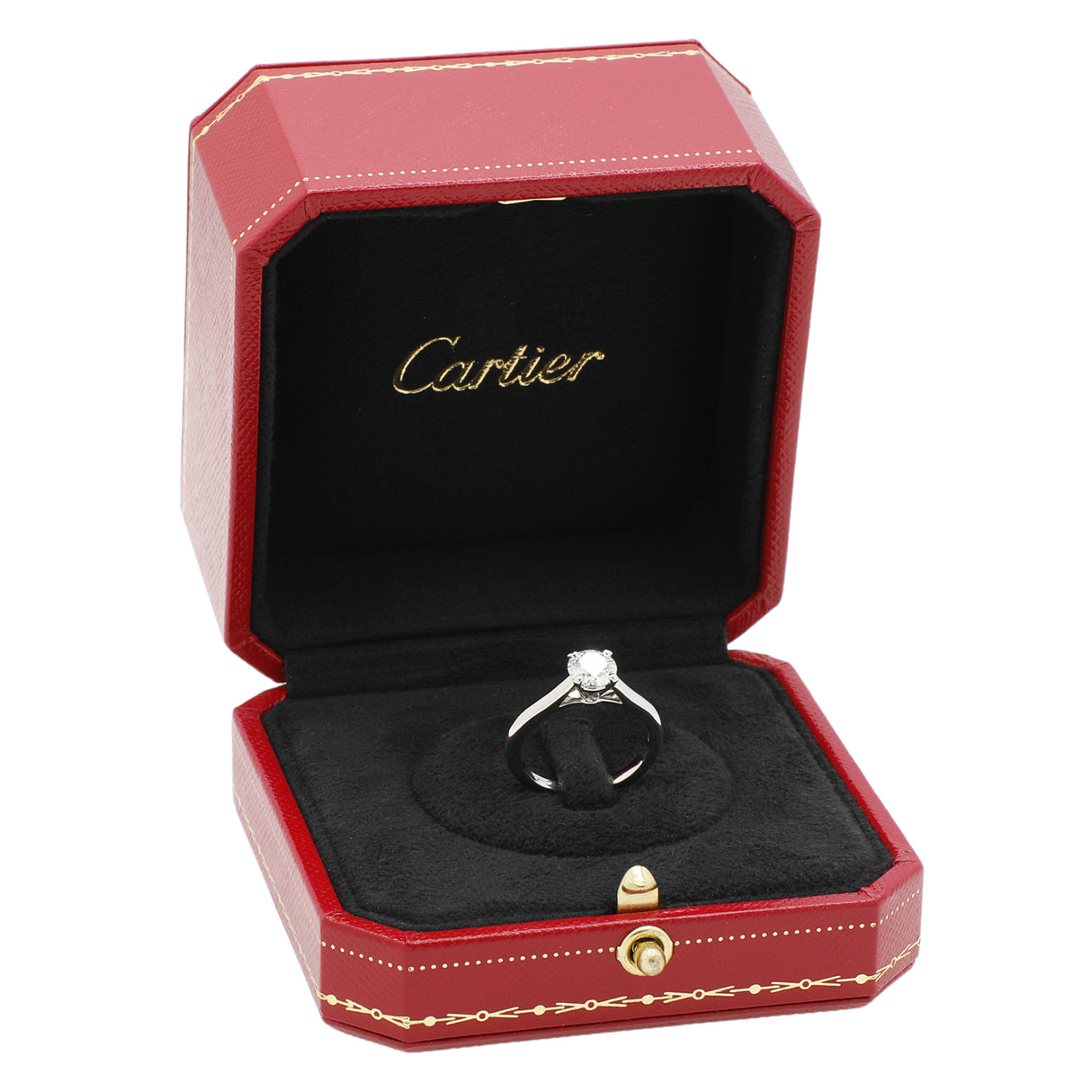 Cartier Platinum 0.80 Carat Diamond 1895 Solitaire Ring Designer Jewellery Cartier