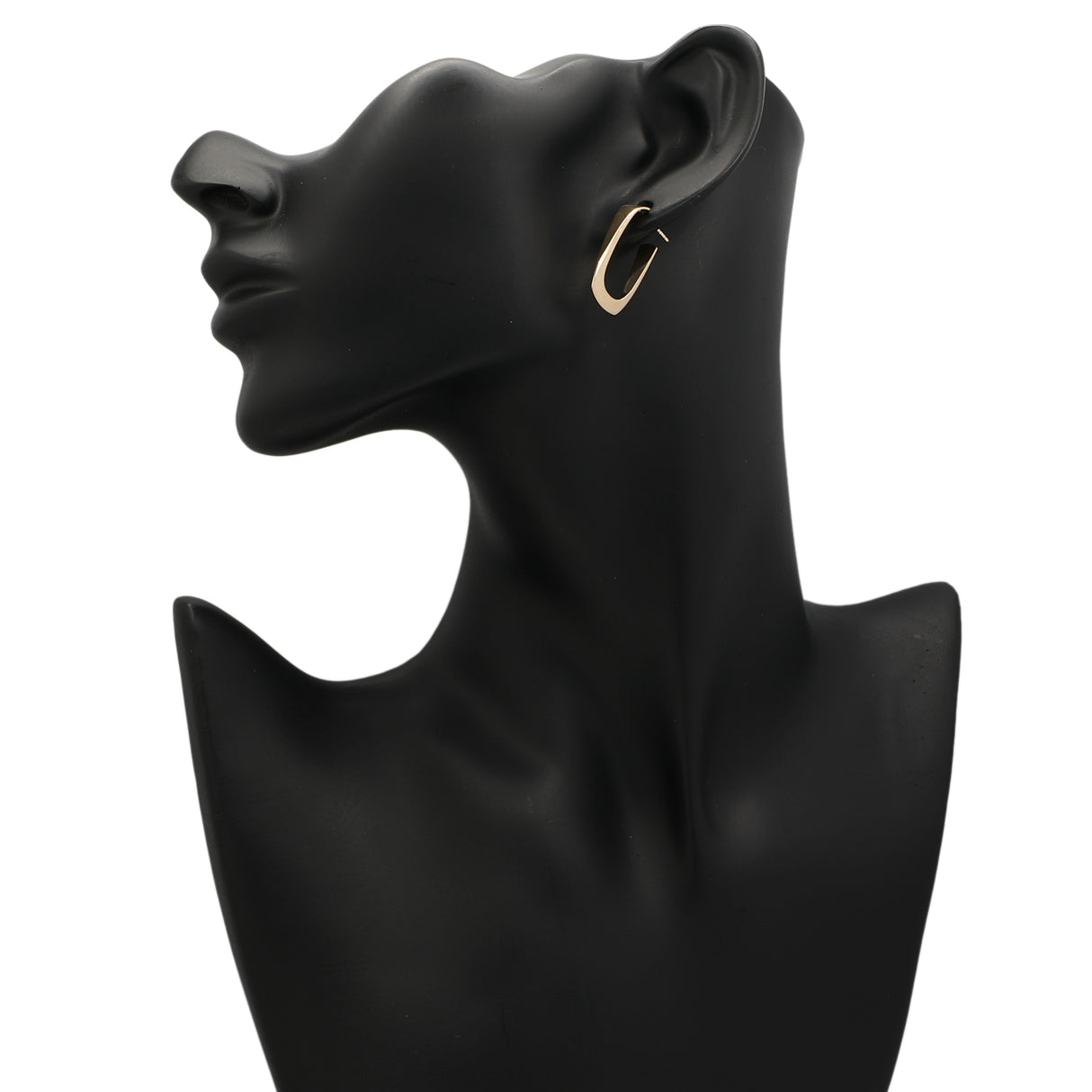 14K Yellow Gold Rectangular Hoop Earrings Fine Jewellery Modaselle