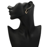 14K Yellow Gold Rectangular Hoop Earrings Fine Jewellery Modaselle