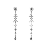 18K White Gold 1.32 Carat Riviere Diamond Drop Earrings