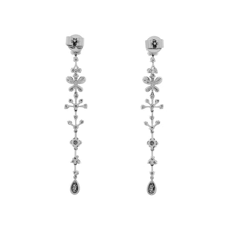 18K White Gold 1.32 Carat Riviere Diamond Drop Earrings