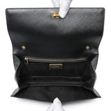 Salvatore Ferragamo Black Calfskin Vara Bow Chain Flap Crossbody Handbags Salvatore Ferragamo