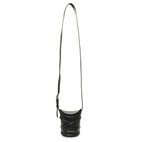 Alexander McQueen Black Calfskin Mini Curve Bucket Bag Handbags Alexander McQueen