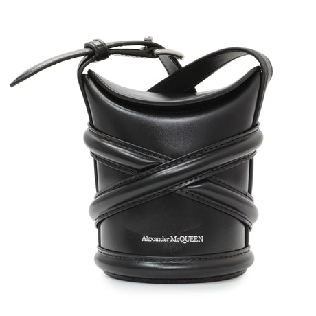 Alexander McQueen Black Calfskin Mini Curve Bucket Bag Handbags Alexander McQueen