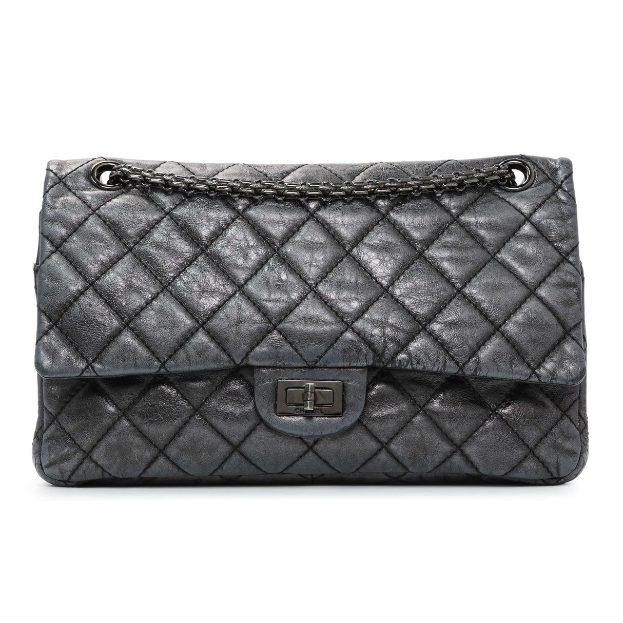 -6 items Fri June 26 ⬆️- Chanel Charcoal Grey Metallic Aged Calfskin 2.55 Reissue Double Flap 227 Handbags Chanel