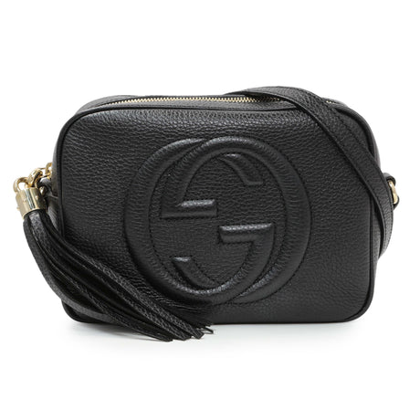 Gucci Black Pebbled Calfskin Small Soho Disco Bag Handbags Gucci