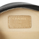 Chanel Black Quilted Lambskin Pearl Crush Round Clutch With Chain