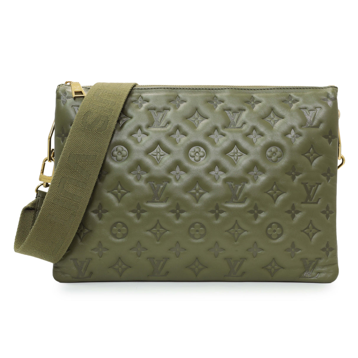 Louis Vuitton Green Monogram Embossed Lambskin Coussin MM Handbags Louis Vuitton