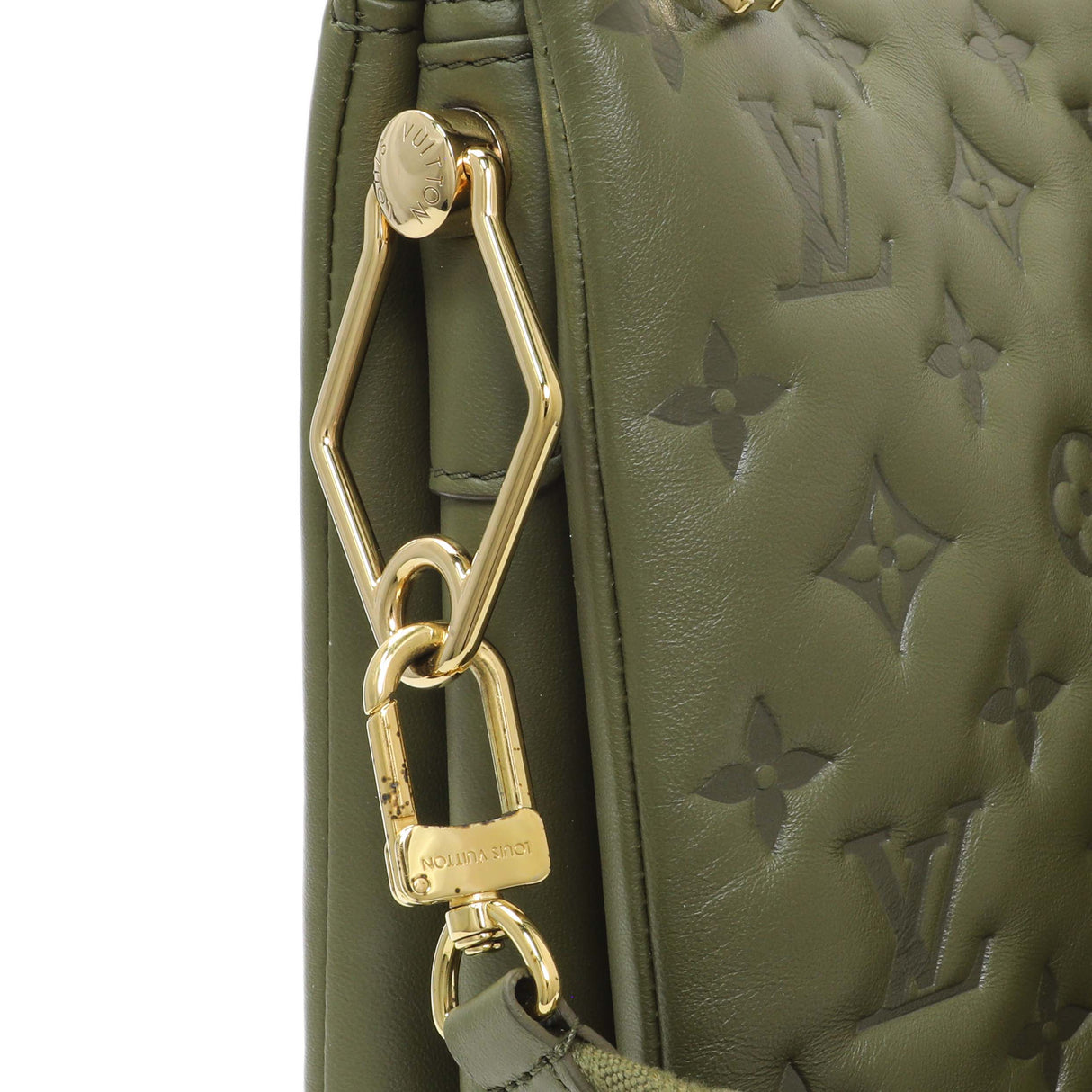 Louis Vuitton Green Monogram Embossed Lambskin Coussin MM Handbags Louis Vuitton