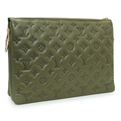 Louis Vuitton Green Monogram Embossed Lambskin Coussin MM Handbags Louis Vuitton
