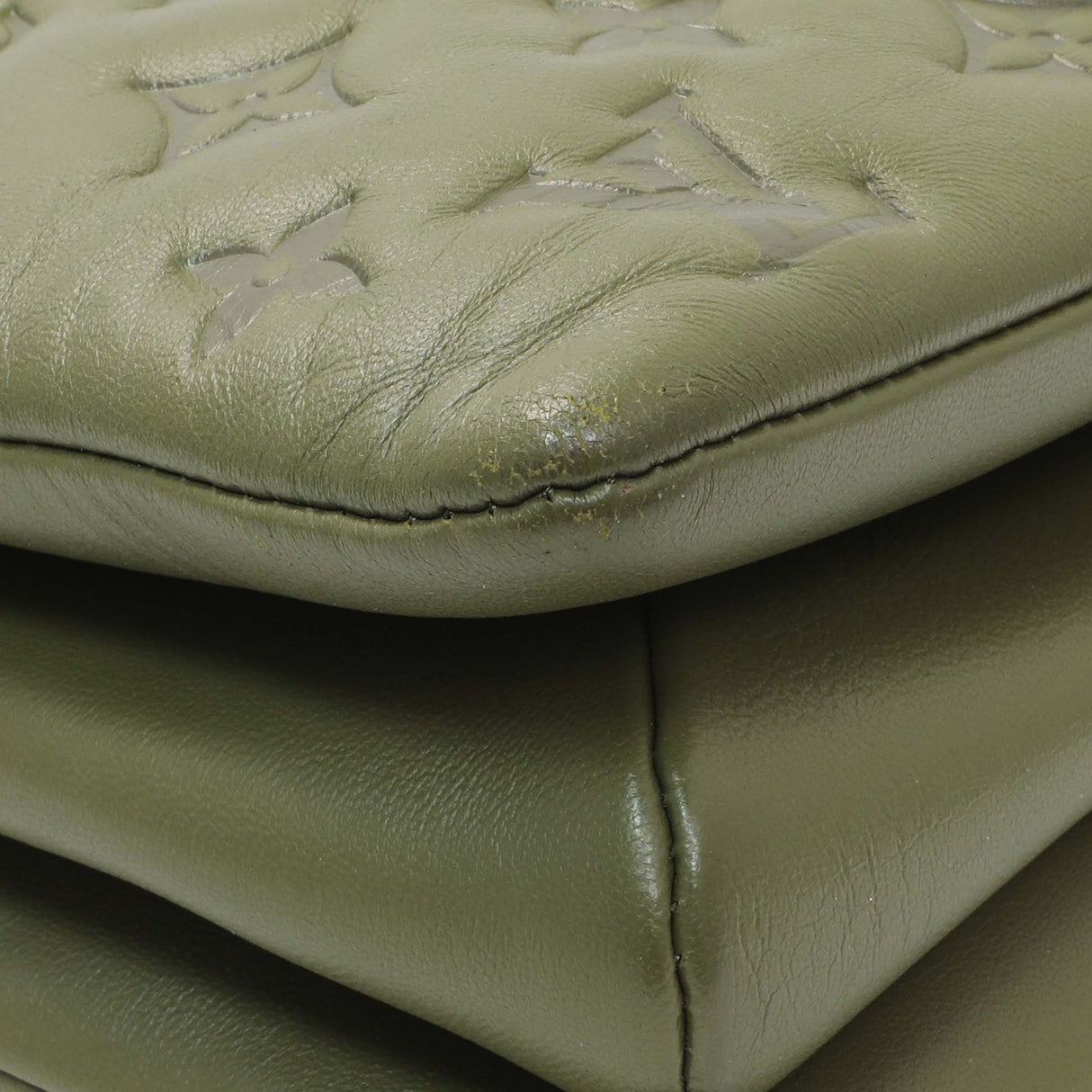 Louis Vuitton Green Monogram Embossed Lambskin Coussin MM Handbags Louis Vuitton