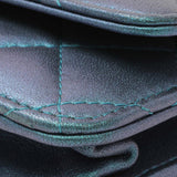 Chanel Blue Quilted Iridescent Lambskin Wallet On Chain Handbags Chanel