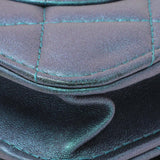 Chanel Blue Quilted Iridescent Lambskin Wallet On Chain Handbags Chanel