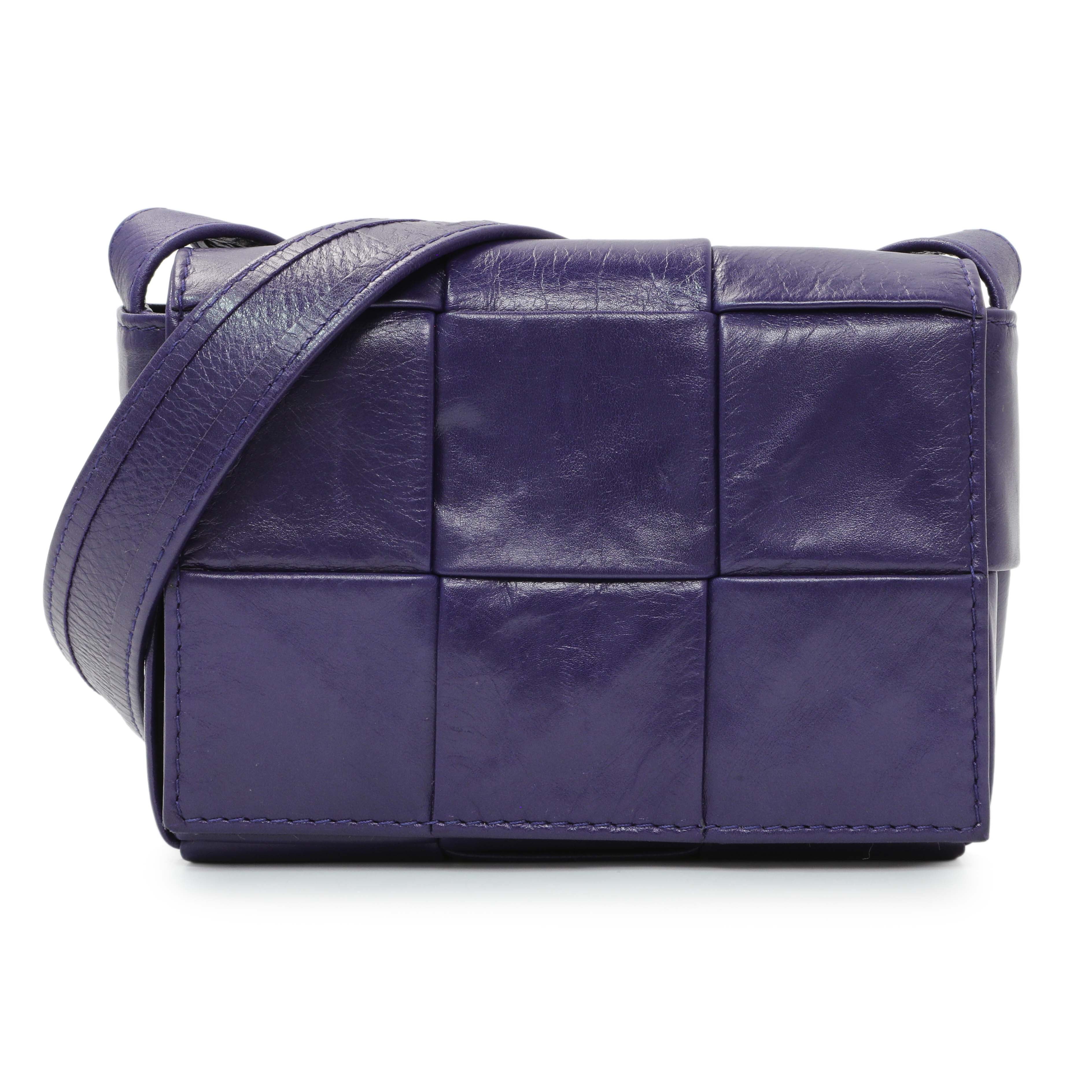 Bottega Veneta Purple Paper Calfskin Maxi Intreccio Extra Mini