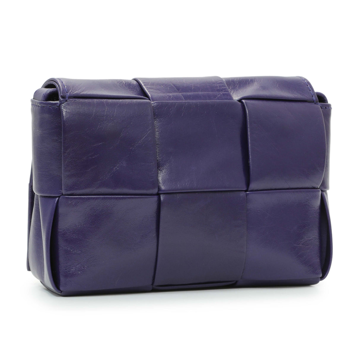 Bottega Veneta Purple Paper Calfskin Maxi Intreccio Extra Mini Cassette Crossbody Bag Handbags Bottega Veneta