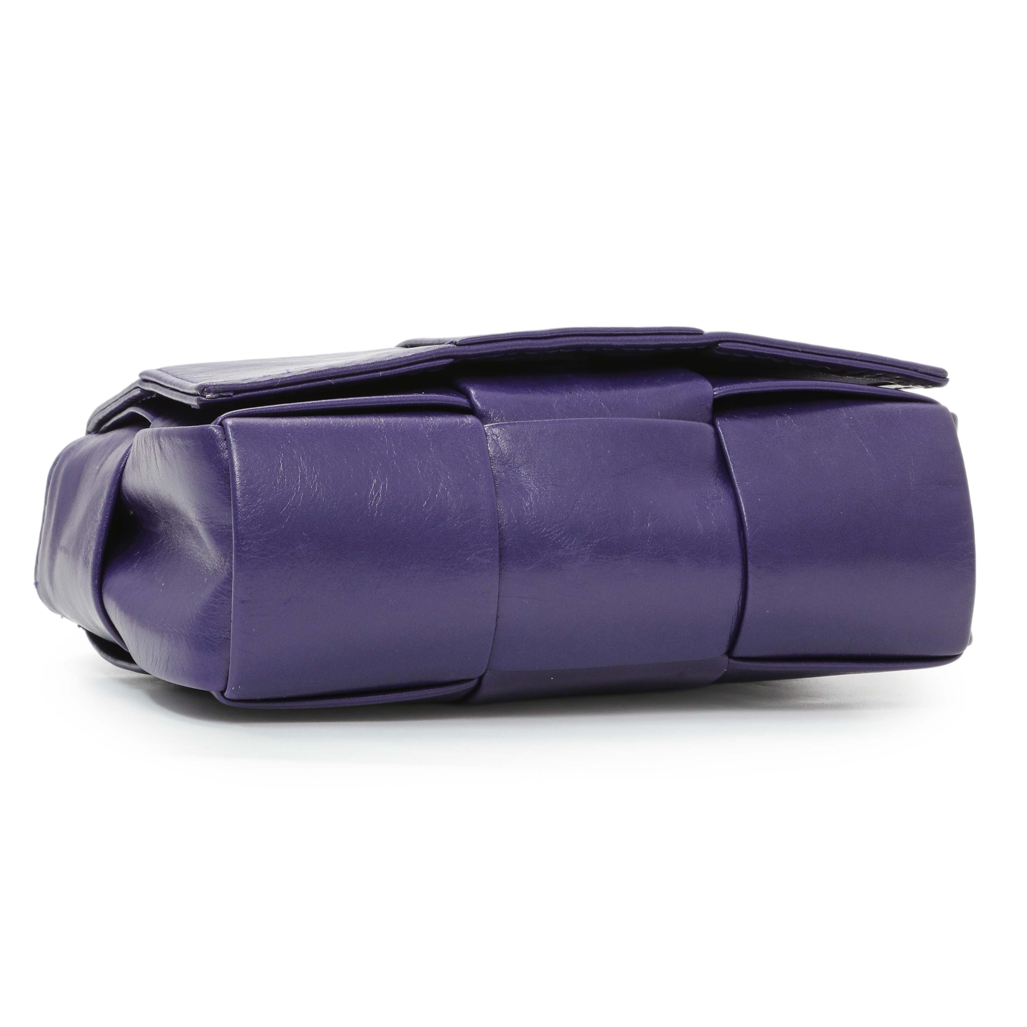 Bottega Veneta Purple Paper Calfskin Maxi Intreccio Extra Mini
